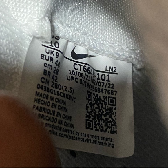 Nike Alpha Menace Elite 3 White Blue Football Cleats CT6648-101 Men's Size - Picture 10 of 11